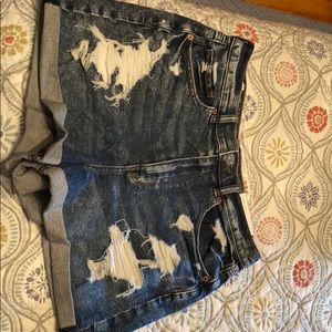American Eagle distressed mom shorts